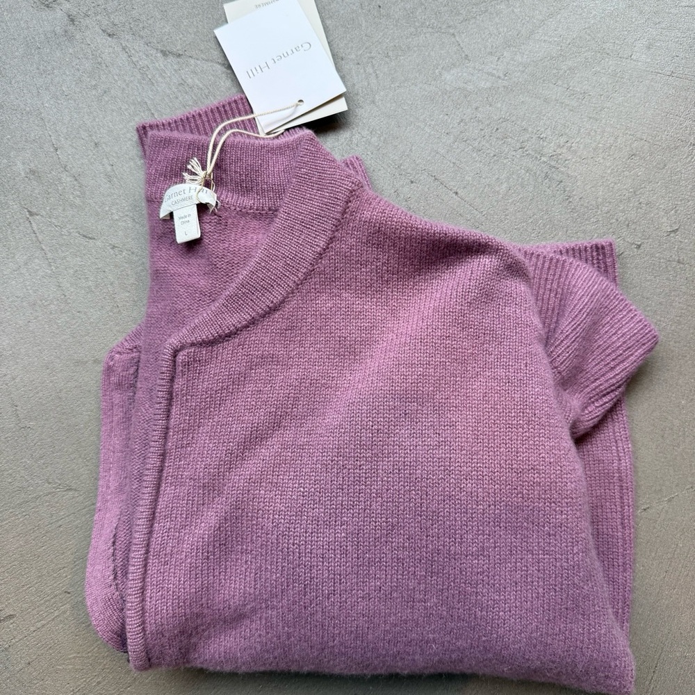 NWT - Garnet Hill Washable Cashmere Bomber Cardigan, Size L
